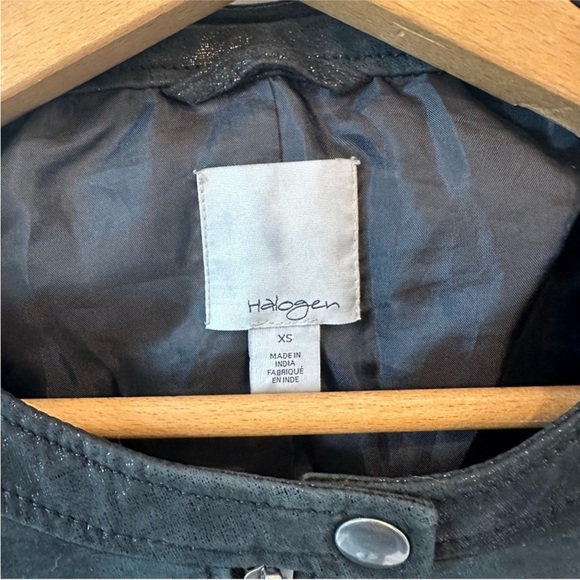 Halogen rocket chic shimmer finish leather suede jacket size XS - Picture 4 of 4